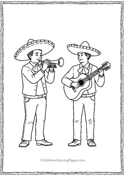 Mariachi Band With Trumpets And Guitars Free PDF Printable