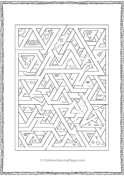 Maze Of Triangle Free PDF Printable