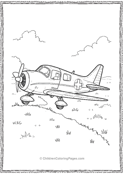 Medical Airplane A Small Plane With A Red Cross Free PDF Printable