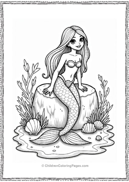 Mermaid Beach Party Scene Free PDF Printable