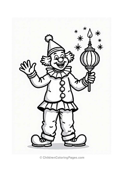 Merry Indian Clown With Diwali Lantern Free PDF Printable