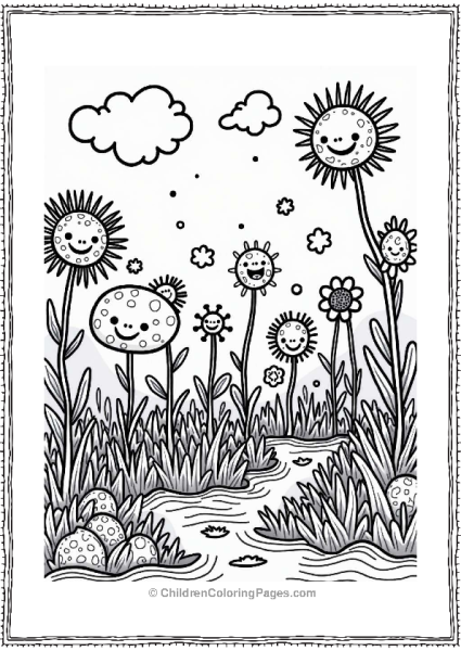 Microorganism Garden With Whimsical Creatures Free PDF Printable