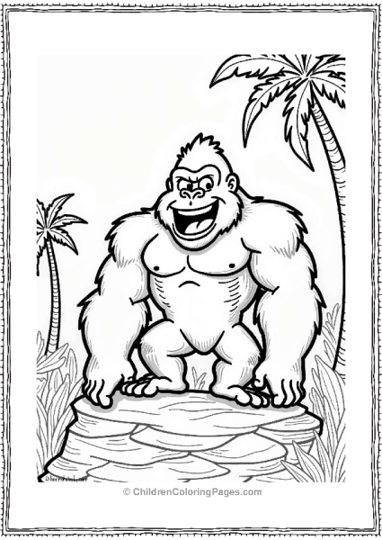 Mighty King Kong On A Rocky Outcrop Free PDF Printable