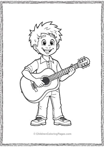 Miguel Holding Guitar And Smiling Free PDF Printable