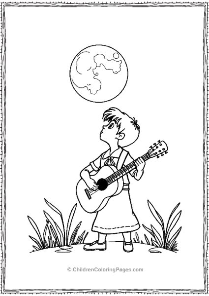 Miguel Looking Up To Moon Free PDF Printable