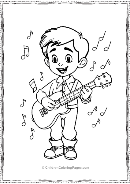 Miguel Surrounded By Musical Notes Free PDF Printable