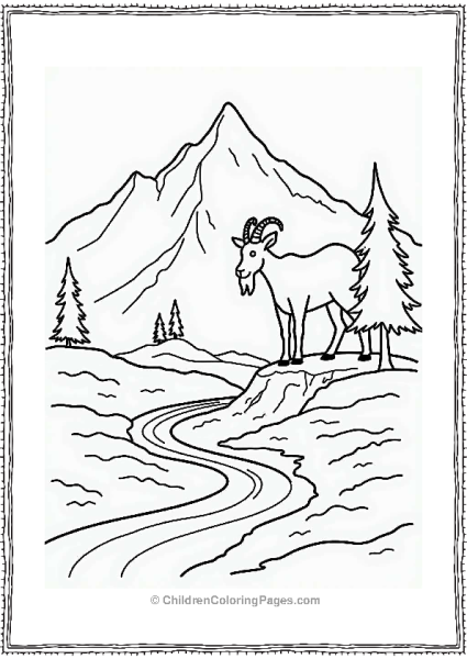 Mountain Ecosystem With Goat Free PDF Printable