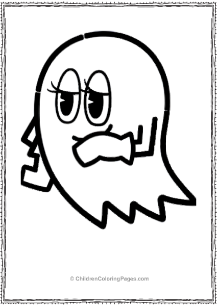 Ms Pacman Ghost With Eyelashes Free PDF Printable