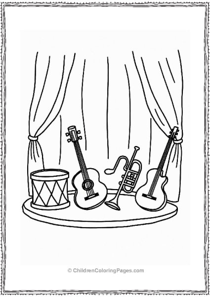 Musical Instruments Ensemble On Stage Free PDF Printable