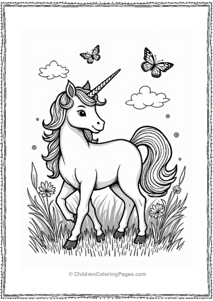 Mystical Fantasy Unicorn In A Sunny Garden Free PDF Printable