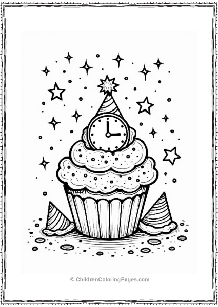 New Years Eve Cupcake Design Free PDF Printable