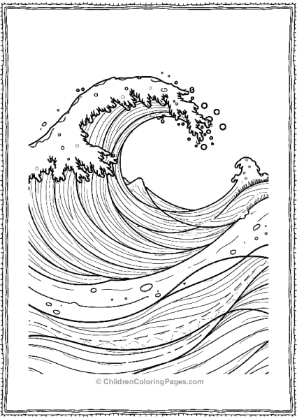 Ocean Currents Abstract Coloring Page Free PDF Printable