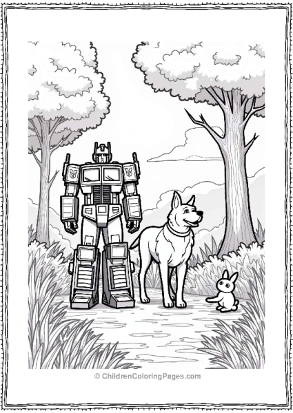 Optimus Prime And Hound Exploring Nature Free PDF Printable