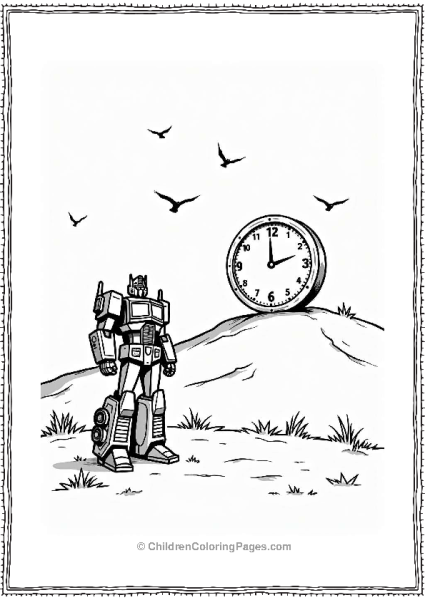 Optimus Prime And The Countdown Clock Free PDF Printable