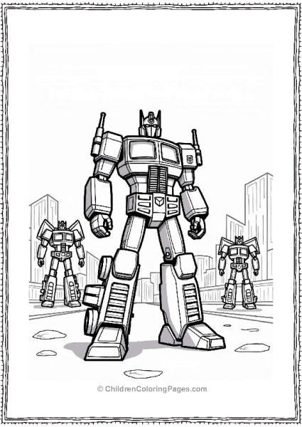 Optimus Prime Defending The City Free PDF Printable