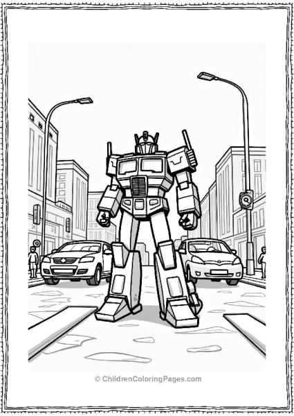 Optimus Prime Directing Traffic Free PDF Printable