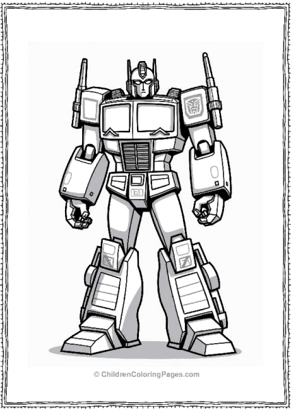 Optimus Prime Gearing Up For A Mission Free PDF Printable