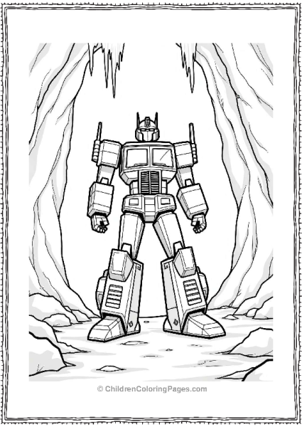 Optimus Prime In A Dark Cave Free PDF Printable