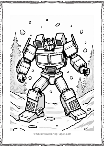 Optimus Prime In A Snow Rescue Free PDF Printable