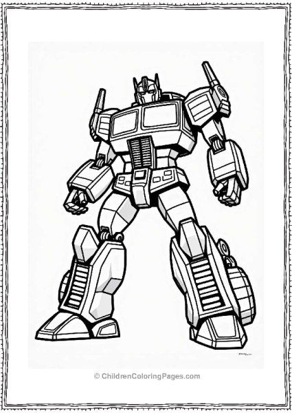 Optimus Prime In A Stealth Vehicle Free PDF Printable