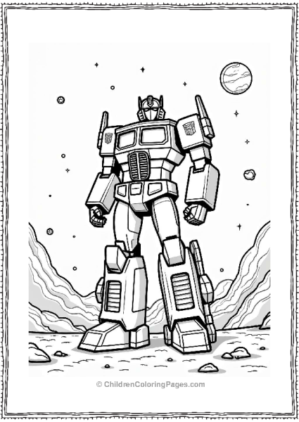 Optimus Prime On An Alien Planet Free PDF Printable