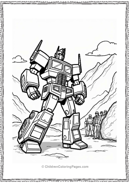 Optimus Prime Protecting Civilians From Danger Free PDF Printable