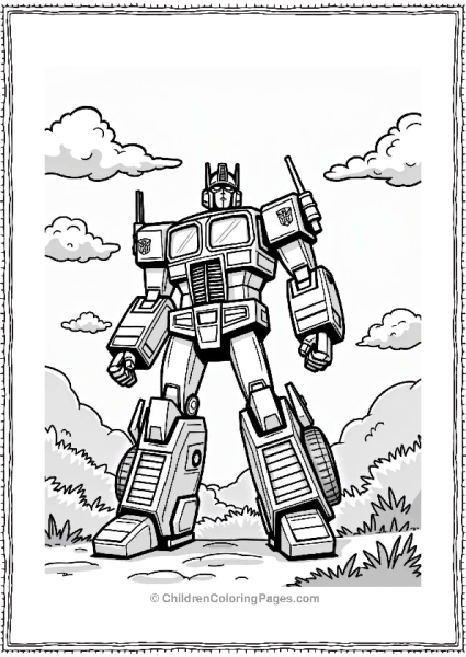 Optimus Prime Protecting Civilians Free PDF Printable