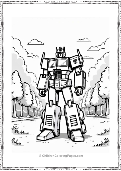 Optimus Prime Protecting The Park Free PDF Printable