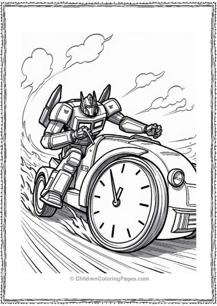 Optimus Prime Racing Against The Clock Free PDF Printable