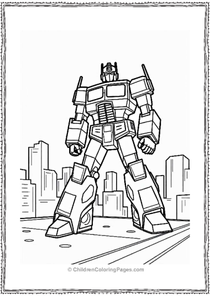 Optimus Prime Silhouette On Rooftop Free PDF Printable