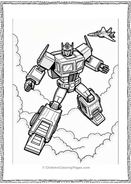 Optimus Prime Soaring Through The Clouds Free PDF Printable