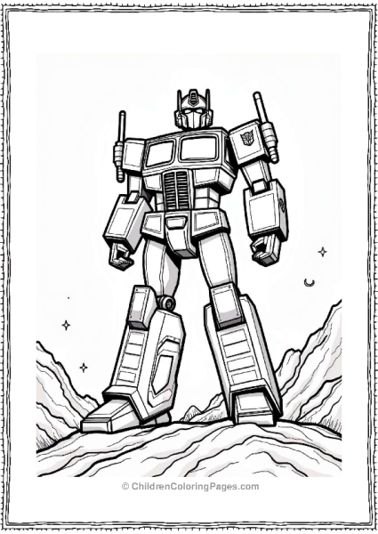 Optimus Prime Standing Heroically Free PDF Printable