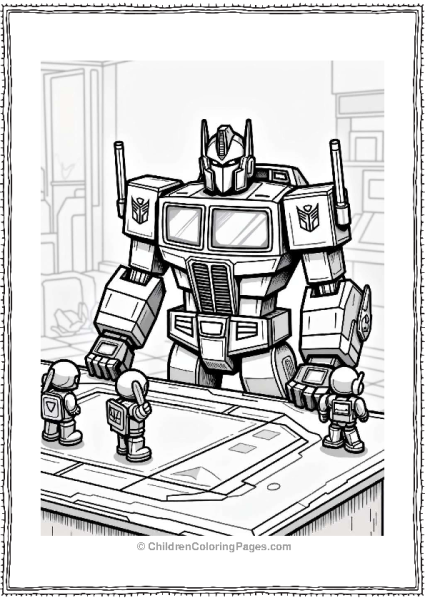 Optimus Prime Strategizing At A Tactical Table Free PDF Printable