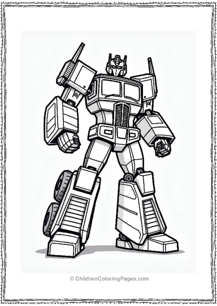 Optimus Prime Transforming Scene Free PDF Printable