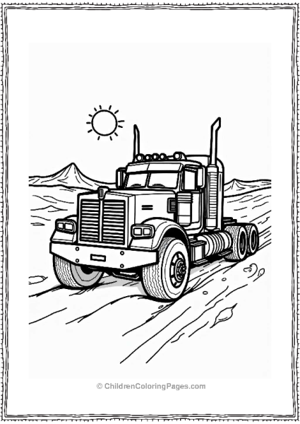 Optimus Prime Truck In The Desert Free PDF Printable