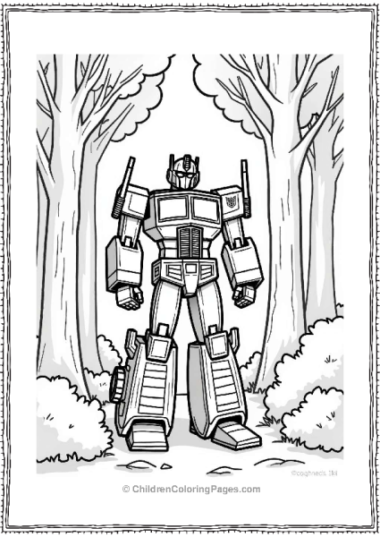 Optimus Prime Undercover In The Forest Free PDF Printable