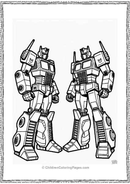 Optimus Prime Vs Megatron Coloring Page Free PDF Printable