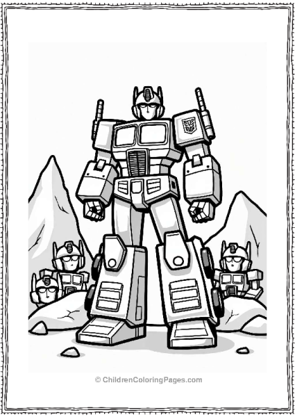 Optimus Prime With Autobots And Decepticons Free PDF Printable