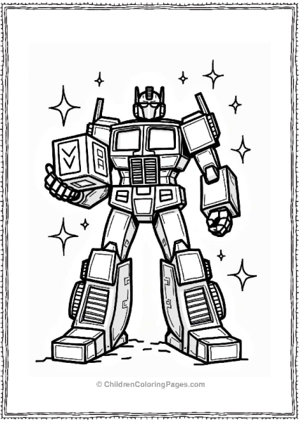 Optimus Prime With Energon Cubes Free PDF Printable