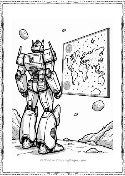 Optimus Prime With Galactic Map Free PDF Printable