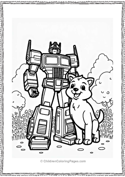 Optimus Prime With Giant Robot Pet Free PDF Printable