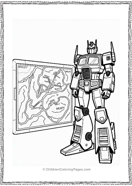 Optimus Prime With Holographic Map Free PDF Printable