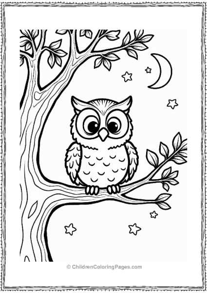 Owl Among Colorful Fall Leaves Free PDF Printable