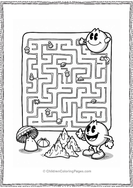 Pac Man At The Beach Free PDF Printable