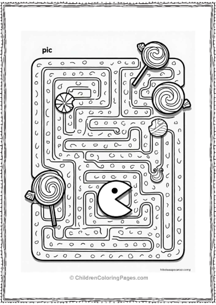 Pac Man In A Candy Land Maze Free PDF Printable