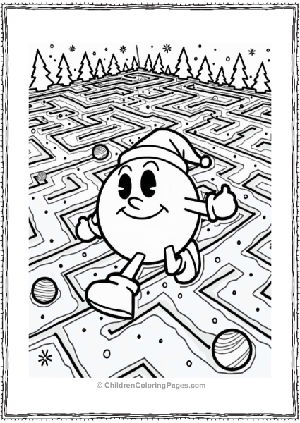 Pac Man In A Christmas Maze Free PDF Printable