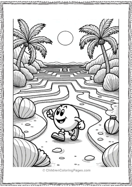 Pac Man In A Summer Maze Free PDF Printable