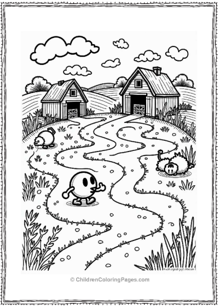 Pac Man In The Farm Maze Free PDF Printable