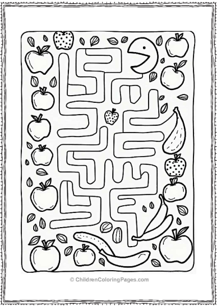 Pac Man In The Fruit Garden Free PDF Printable