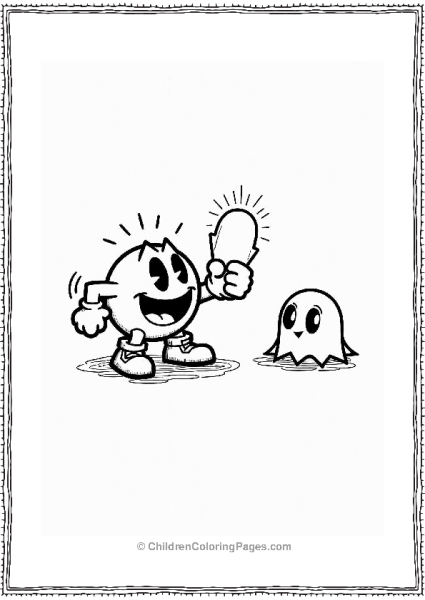 Pac Man Power Up With Ghost Free PDF Printable